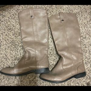 Taupe knee high boots